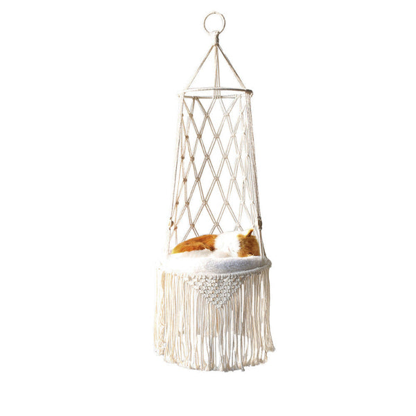 Macrame Hanging Pet Bed Cat Hammock Wall Gifts Swing Pet Beds