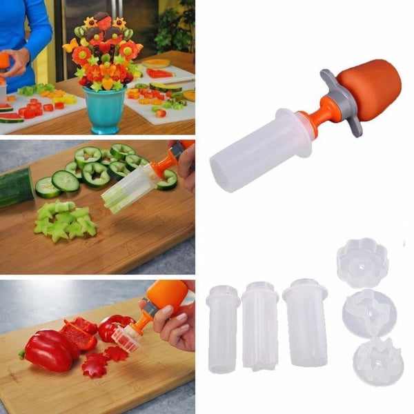Creative Kitchen Pop Tools Plastic Vegetable Fruit Shape Cutter Slicer