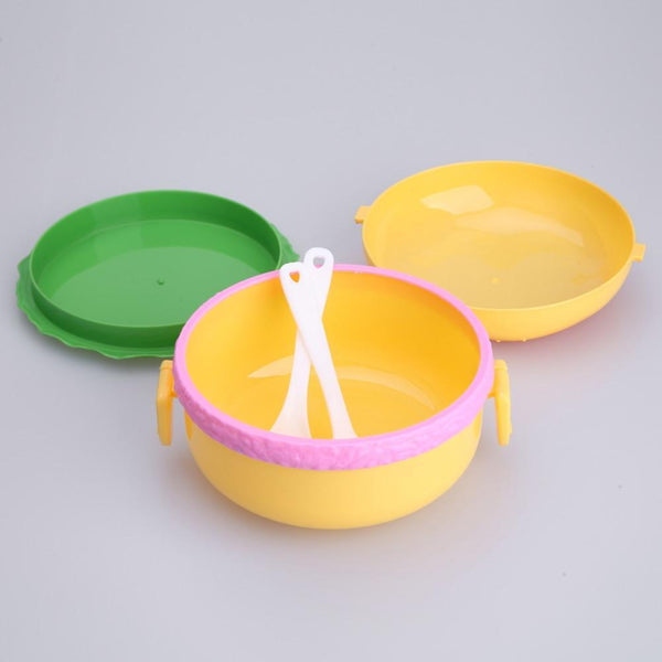 1000Ml Plastic Hamburger Bento Lunch Box Food Double Container Storage With Fork Lunchboxes & Bags