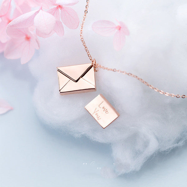 Love Letter Envelope-Shaped Pendant Romantic Necklace Women Jewellery
