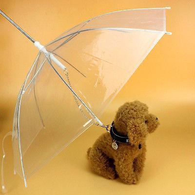 Transparent Pet Umbrella Built In Leash Leads & Head Collars