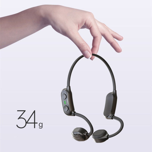 Wireless Bone Conduction Bluetooth Headset Handsfree Headphone Black With Innova Earbuds