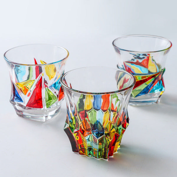 Enamel Colourful Whisky Glass Drinking Tumbler Glassware & Drinkware