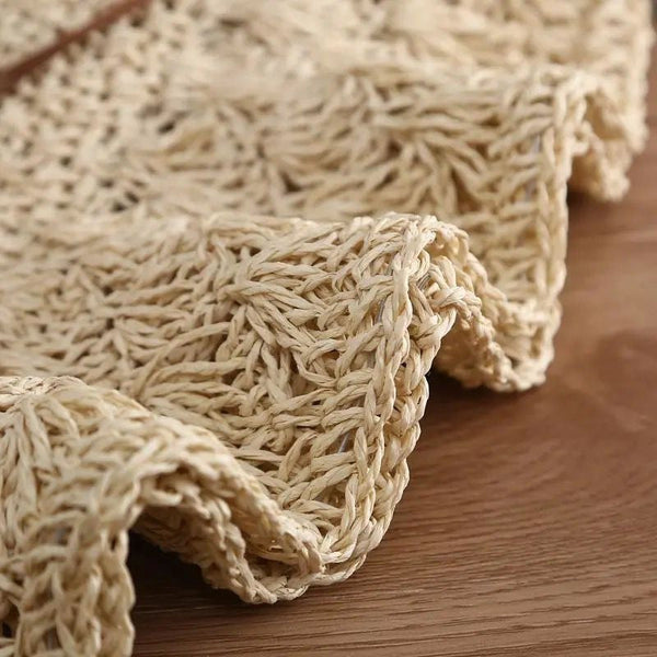 Fashionable Handmade Crochet Straw Hat Women Sun Protection Hats