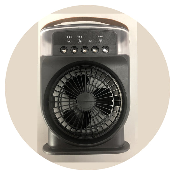 Usb Air Conditioner Cooling Fan With 5 Sprays 7 Color Light 600Ml Water Tank Mist Cooler Humidifiers Portable Air Conditioners