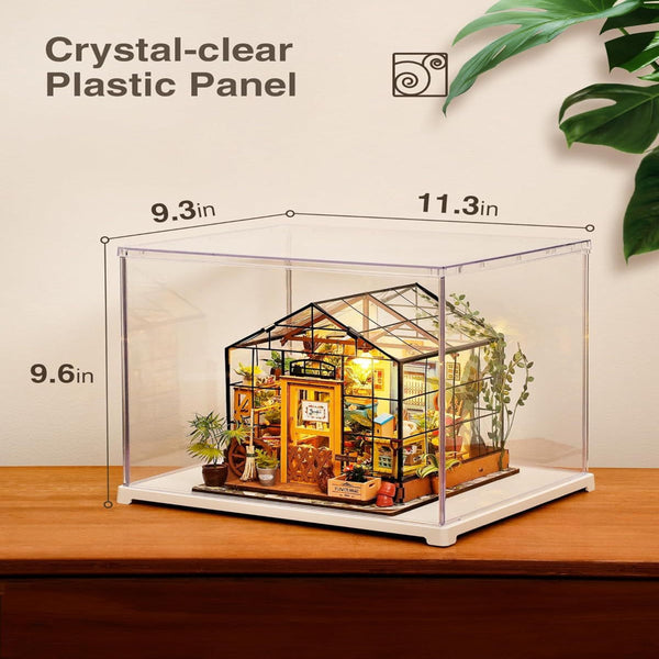 Robotime Dg Series Dust Proof Cover For Miniature House Building Sets Display Case Doll Houses