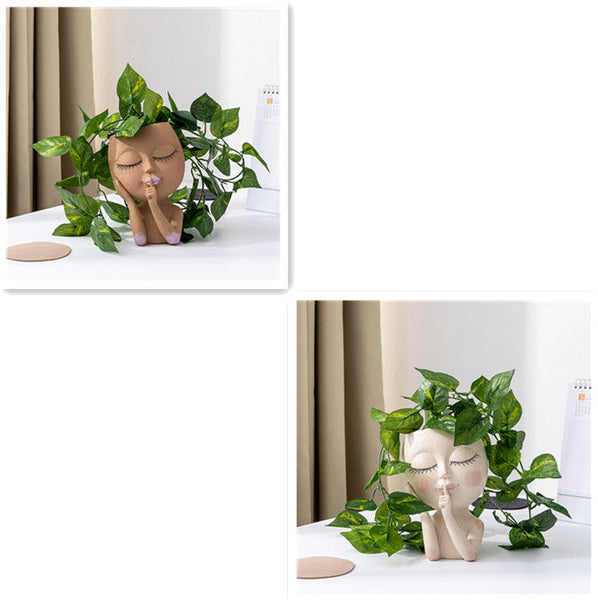 Resin Face Vase Planters Flowerpots Vases