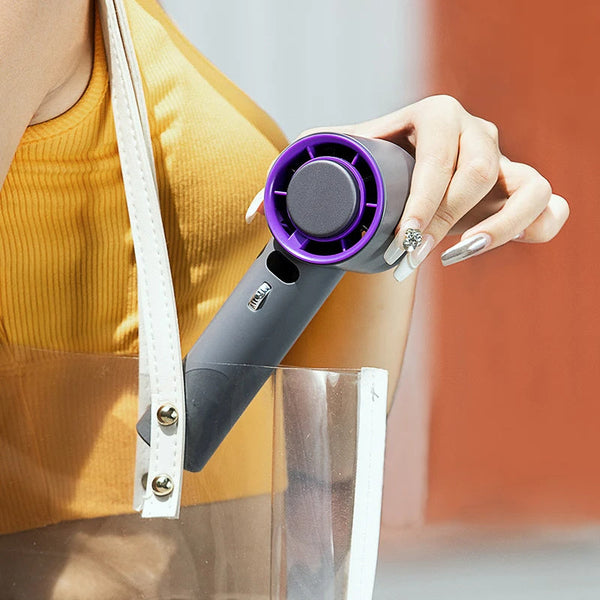 Handheld Turbo Fan With Wind Speeds And 3000Mah Battery Portable Fans