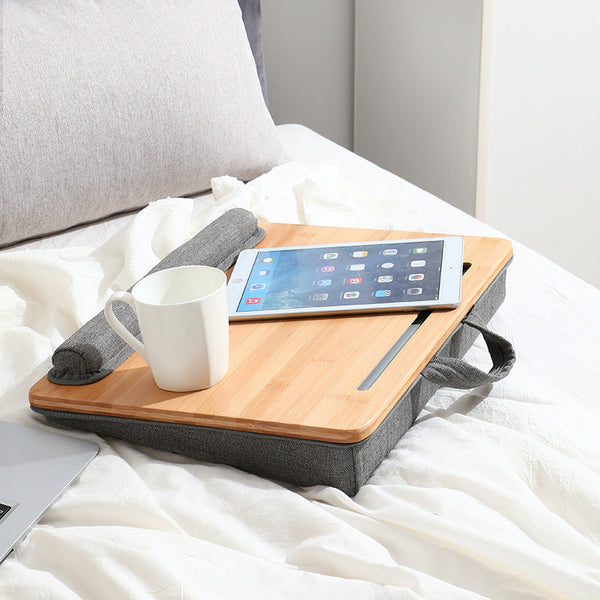 Small Bamboo Lazy Sofa Bed Lap Desk Tablet Holder Mounts Stands & Holders