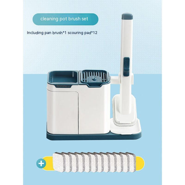 Disposable Brush Pot Dishwashing Washing Cup Kitchen Cleaning Tools Long Handle Storage Wok Gadgets