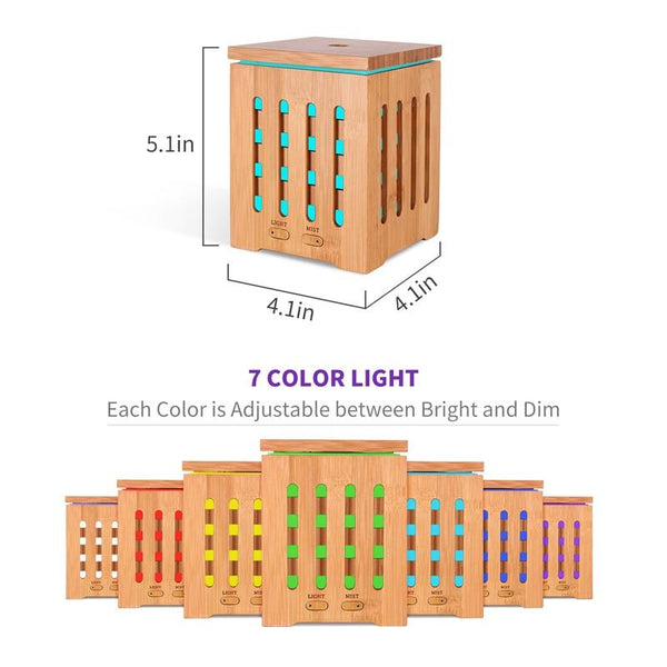 Bamboo Essential Oil Aromatherapy Diffuser Led Night Light