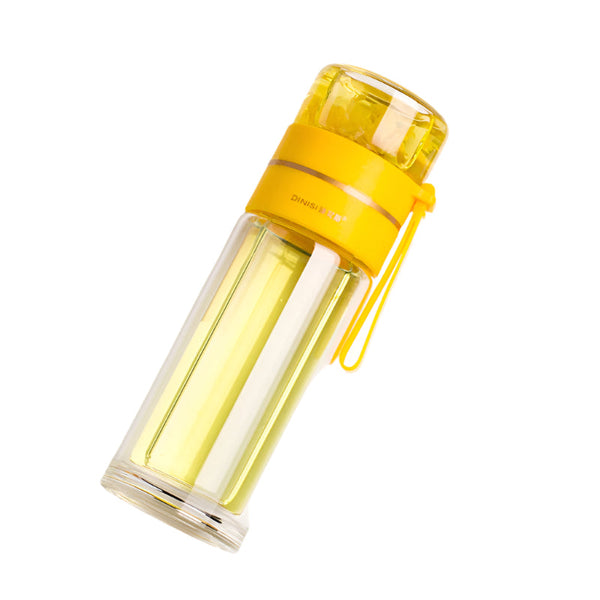 Glass Water Bottle With Tea Infuser Filter Separation Double Wall Leakproof Tea Infusers