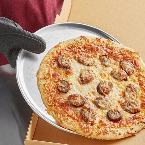 16 Inches Pizza Tray Aluminum Round Rimmed Non Stick Baking Pan For Kitchen Baking Trays