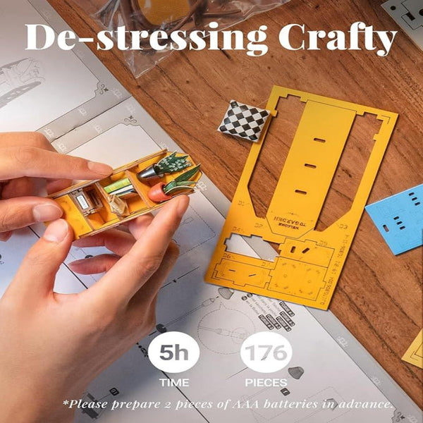 Robotime Rolife Diy Book Nook Kit Bookend Stand Bookshelf Insert 3D Puzzles