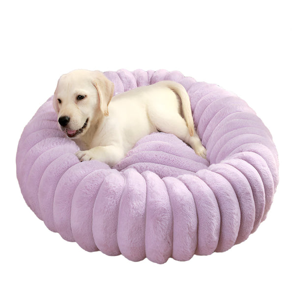 Pet Kennels Long Plush Round Cat Nest Winter Warm Dog Beds Super Soft Mat Sofa Pet Beds
