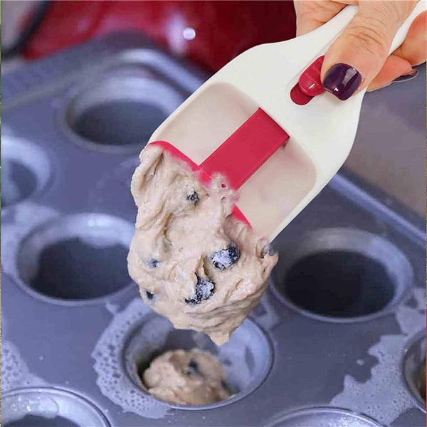 Cake Batter Scoop Can Push Labor-Saving Cupcake Spoon Kitchen Gadget