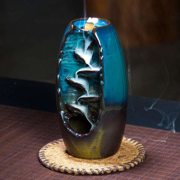 Waterfall Incense Burner Backflow Ceramic Aromatherapy Holder