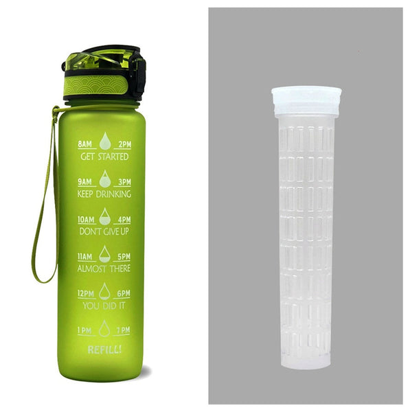 1 Litre Tritan Water Bottle With Time Marker For Sports And Fitness Activities Water Bottles