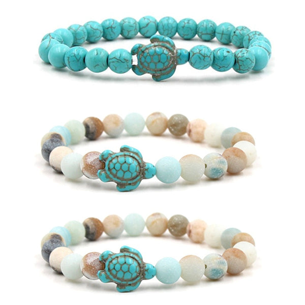 Veile Studios Bracelet With Natural Stone Beads And Sea Charms For Fashion Jewellery Bracelets