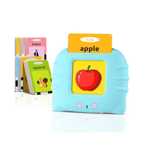 Blue Cat [Plain English] [112 Cards 224 Contents] Bilingual Early Learning Flash Reader Interactive Audio Toy For Toddlers Educational Toys