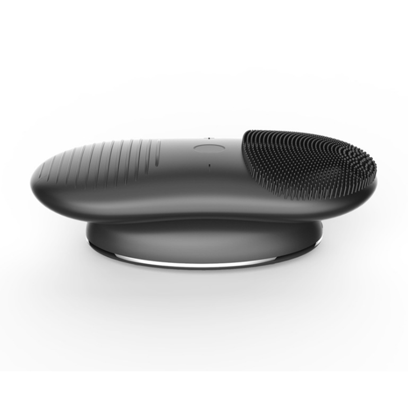 Wireless Facial Cleansing Brush Face Massager Silicone Cleaner Exfoliator Black Facial Cleansing Devices