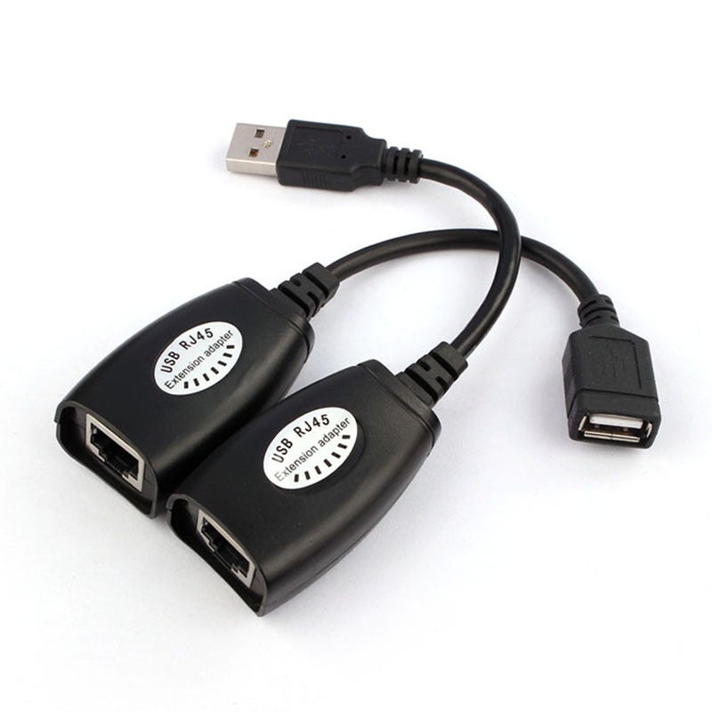 Usb Extension Extender Adapter Up To 150Ft Using Cat5 Rj45 Lan Cable Usb Cables Hubs & Adapters