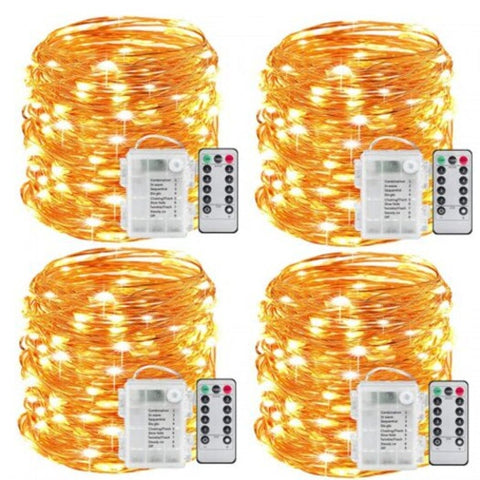 Fairy Lights Battery Operated 100Led String Remote Control Timer Twinkle 8Modes Muticolor 5M 50Led