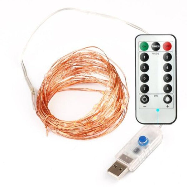 Fairy Lights Battery Operated 100Led String Remote Control Timer Twinkle 8Modes Muticolor 5M 50Led