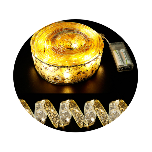 Product Information: Fairy Lights String Christmas Ribbon Bow Tie Seasonal Decorations