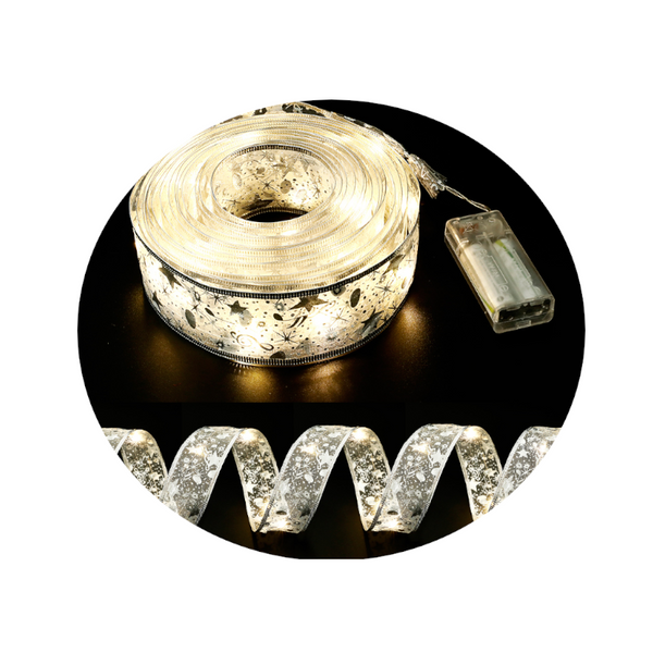 Product Information: Fairy Lights String Christmas Ribbon Bow Tie Seasonal Decorations