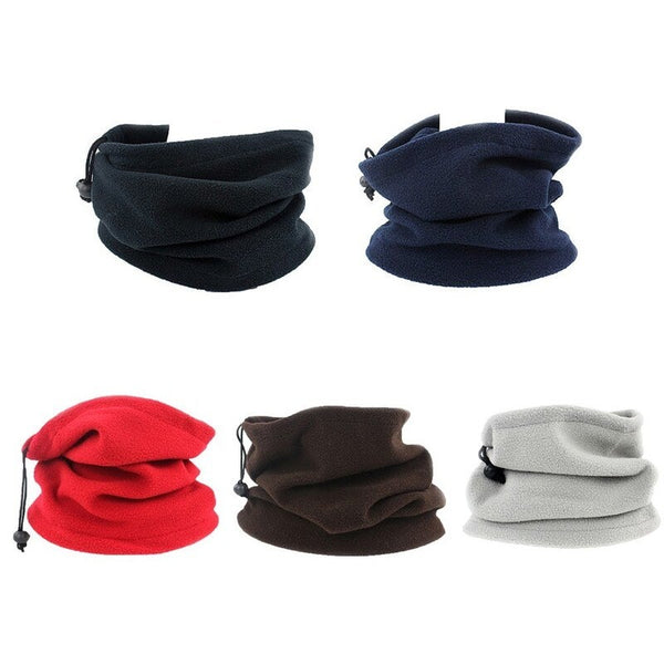 Fall Winter Unisex Polar Fleece Neck Warmer 3 In 1 Multifunctional Scarf Coffee Scarves & Wraps