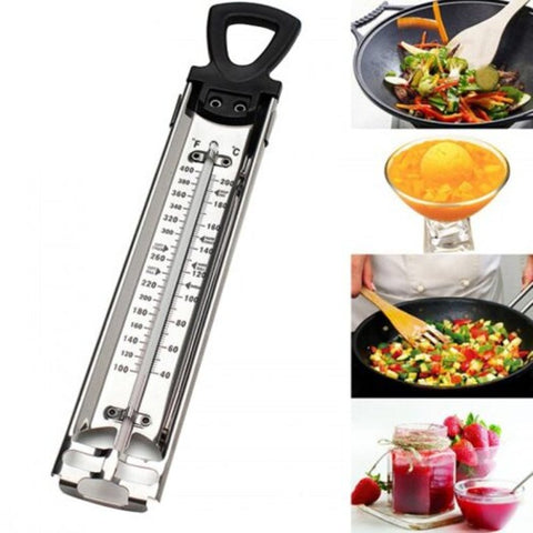 Family Kitchen Hanging Thermometer Fahrenheit Celsius Scale Dual Display Silver