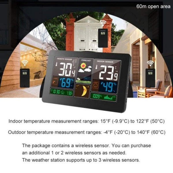 Digital Weather Station Wireless Monitor Alarm Clock Temperature Humidity
