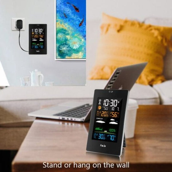 Fj3389 Color Weather Station Digital Thermometer Hygrometer Wireless Sensor Alarm Calendar Weather Stations