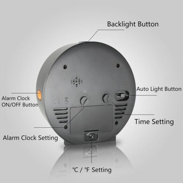 Alarm Clocks & Clock Radios Fj5132b Alarm Clock Silent Small Analog Travel Automatic Backlight Temperature Humidity