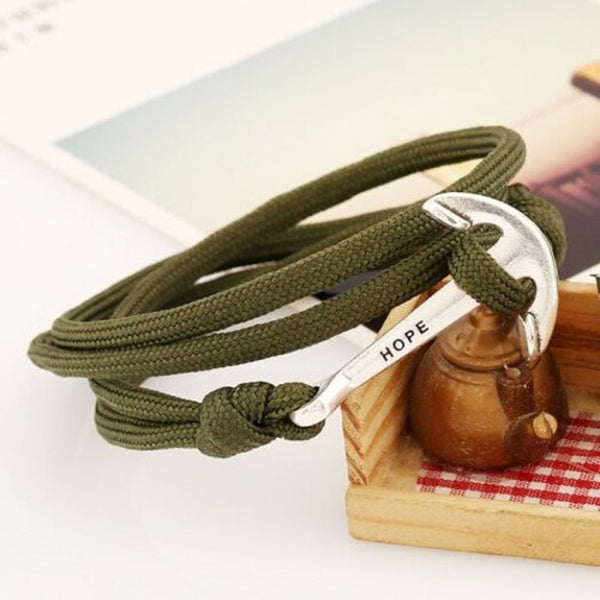 Veile Studios Fashion Alloy Woven Nylon Bracelet Green Bracelets
