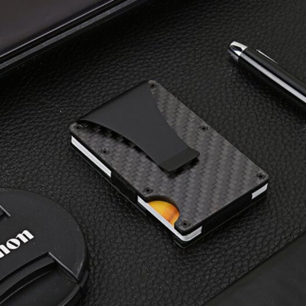 Fashion Carbon Fiber Card Bag Black Wallets