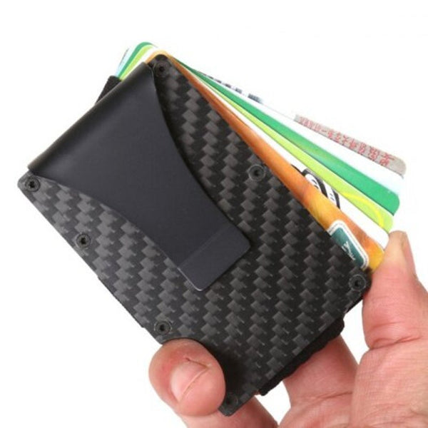 Fashion Carbon Fiber Card Bag Black Wallets