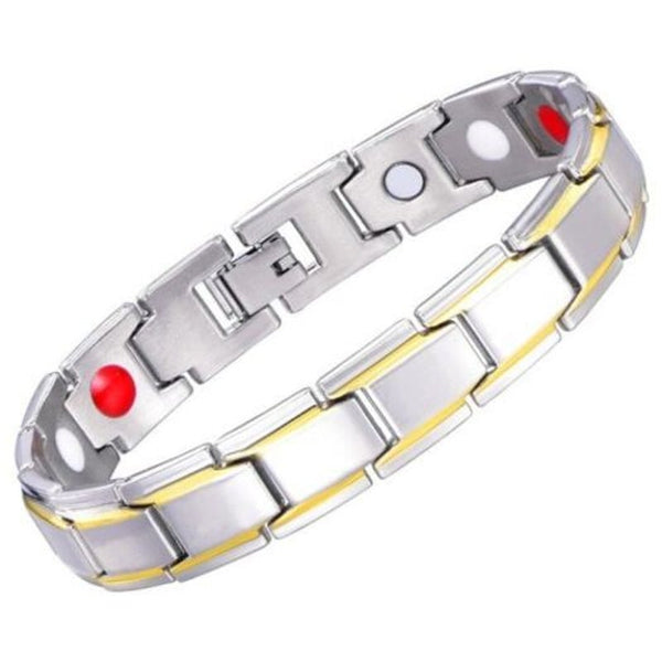 Veile Studios Fashion Charm Gold Plated Copper Men Health Bracelet Black Bracelets