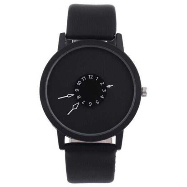 Veile Studios Fashion Creative Women Men Quartz Leather Watch Clock Black Watches