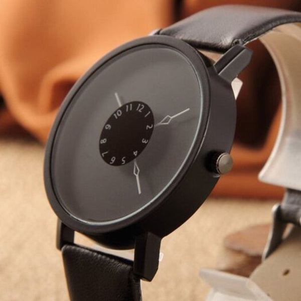 Veile Studios Fashion Creative Women Men Quartz Leather Watch Clock Black Watches