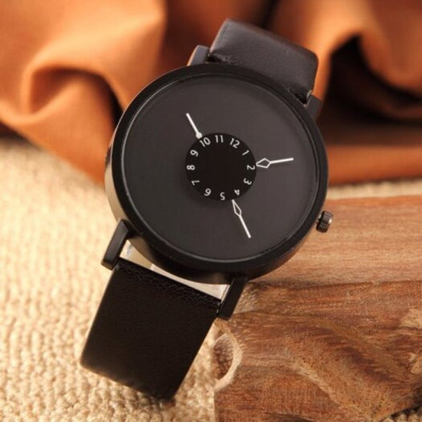 Veile Studios Fashion Creative Women Men Quartz Leather Watch Clock Black Watches