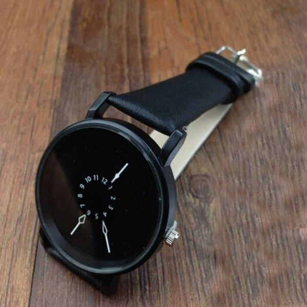 Veile Studios Fashion Creative Women Men Quartz Leather Watch Clock Black Watches