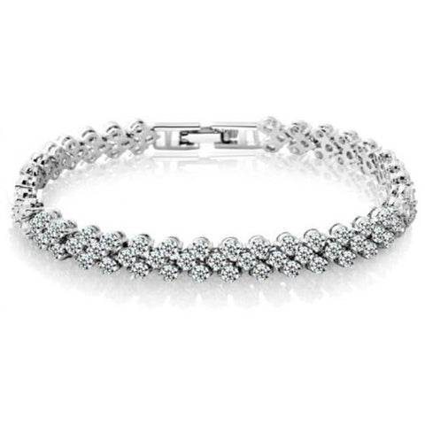 Fashion Diamond Crystal Luxury Ladies Bracelet Silver