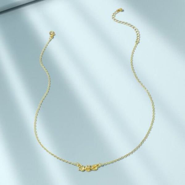 Fashion Gold Minimalist Scissors Stone Cloth Pendant Necklace 1Pc