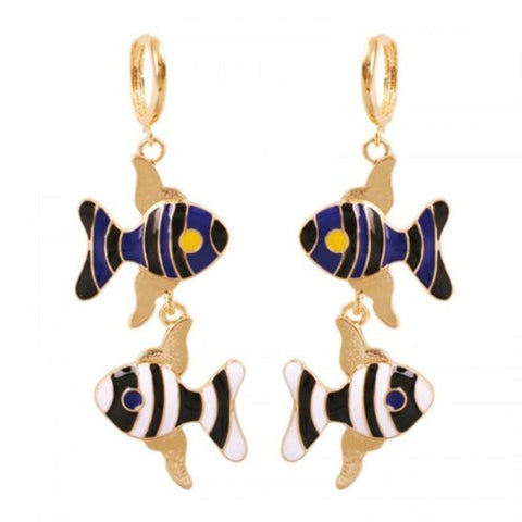 Fashion Holiday Style Lovely Fish Long Earrings Multi A