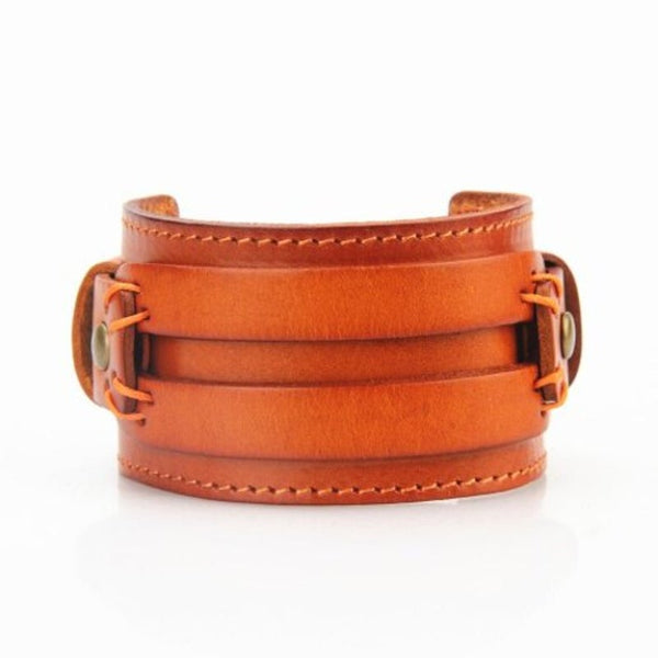 Veile Studios Fashion Jewelry Originality Men Hand Wear Rope Leather Bracelet Orange Bracelets