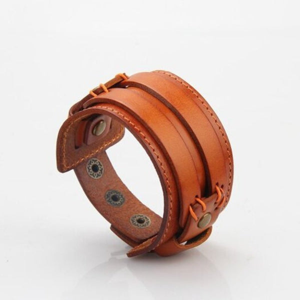 Veile Studios Fashion Jewelry Originality Men Hand Wear Rope Leather Bracelet Orange Bracelets