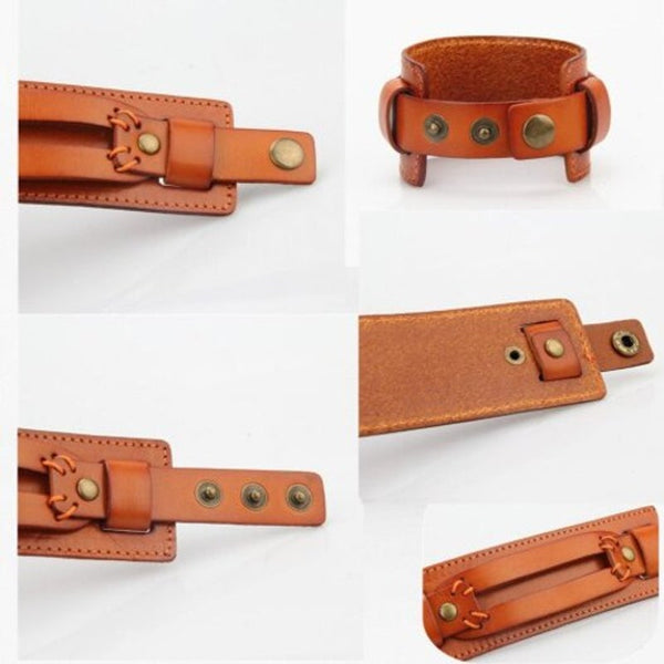 Veile Studios Fashion Jewelry Originality Men Hand Wear Rope Leather Bracelet Orange Bracelets