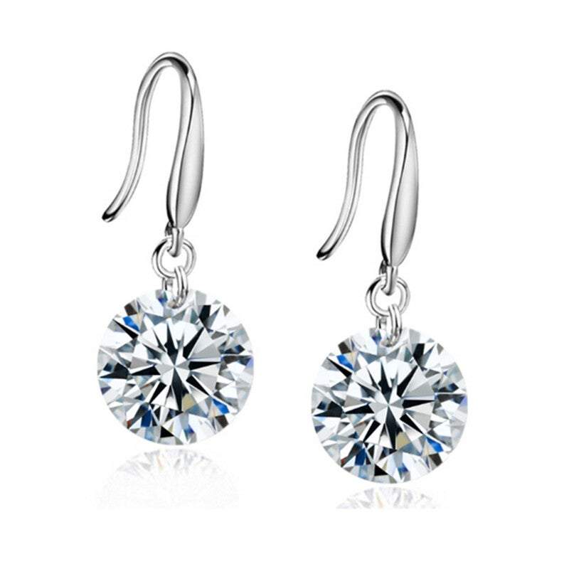 Veile Studios Fashion Ladies' Individual Sterling Silver 8Mm Drop Zirconia Earrings